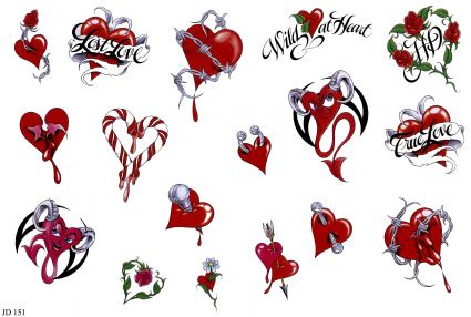 Love Hearts Tattoo Gallery